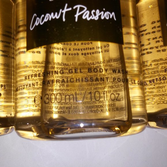 Set of 3 Victoria Secret Bodywash Coconut Passion 10oz Each‎ Refreshing Gel New - Picture 5 of 6